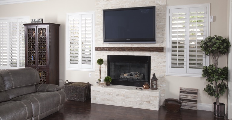 white shutters in San Jose living room